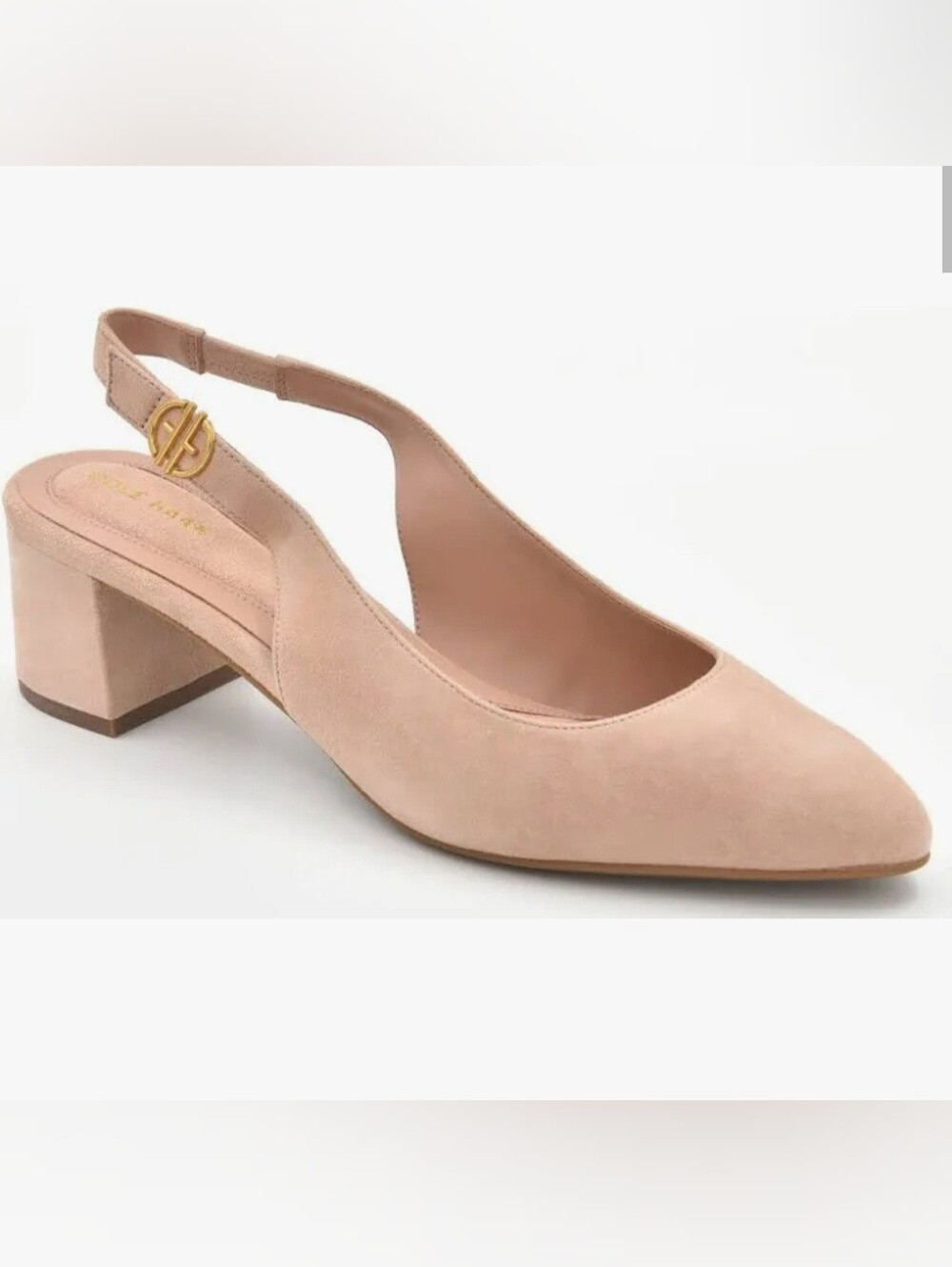 Cole Haan The Go-To 45mm Blush Suede Slingback Pumps Size 6.5